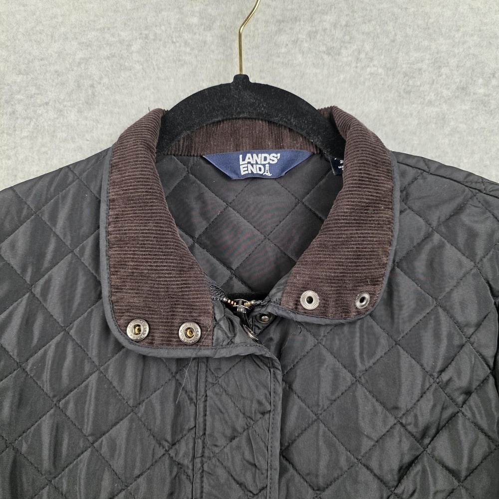 Lands' End Coat Womens S Petite Black Quilted Primaloft Lined Jacket Winter‎ - Picture 6 of 13